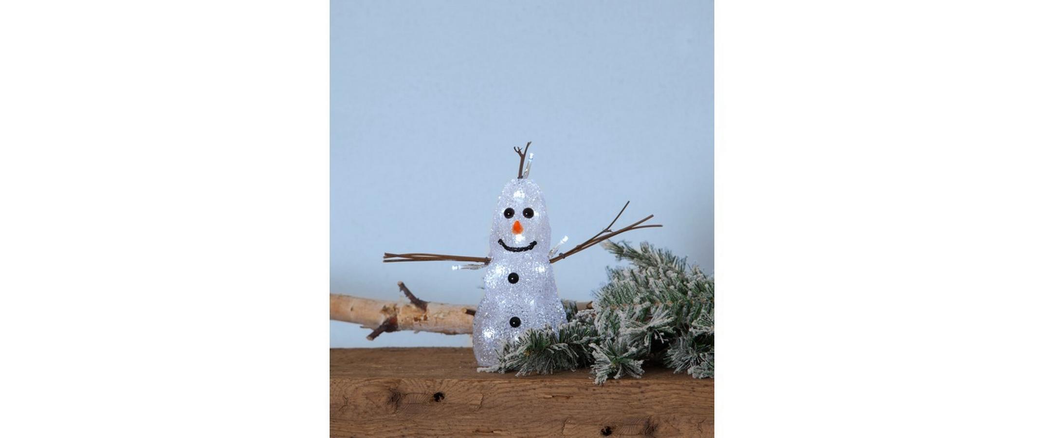 LED-Figur Crystaline Schneemann, 26 cm, WeissSchneemann 20 LED