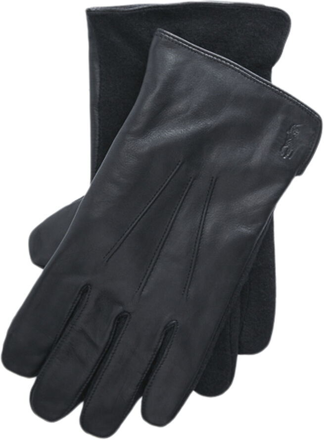 Polo Ralph Lauren LEATHER-HYBRID GLOVE-GLV Sort