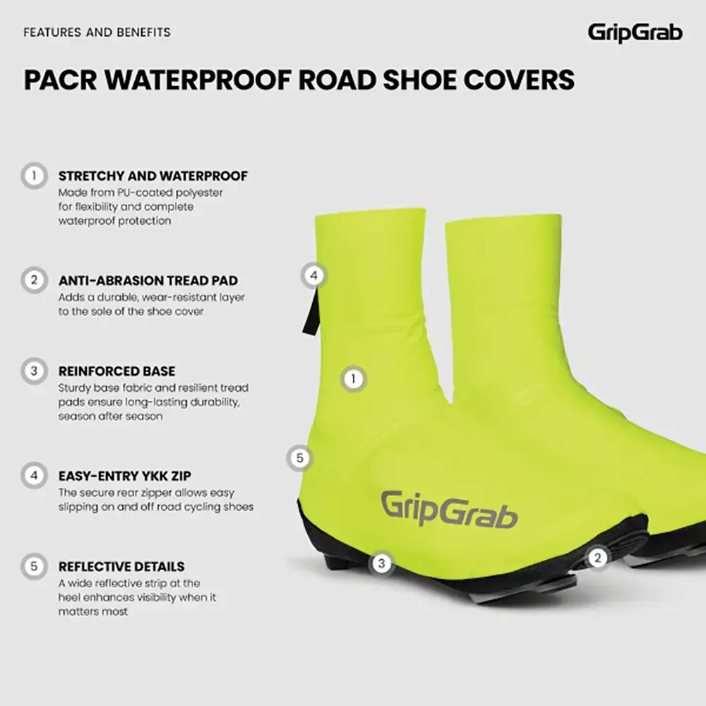 GripGrab PACR Waterproof Road Overschoenen Hi-Vis Geel
