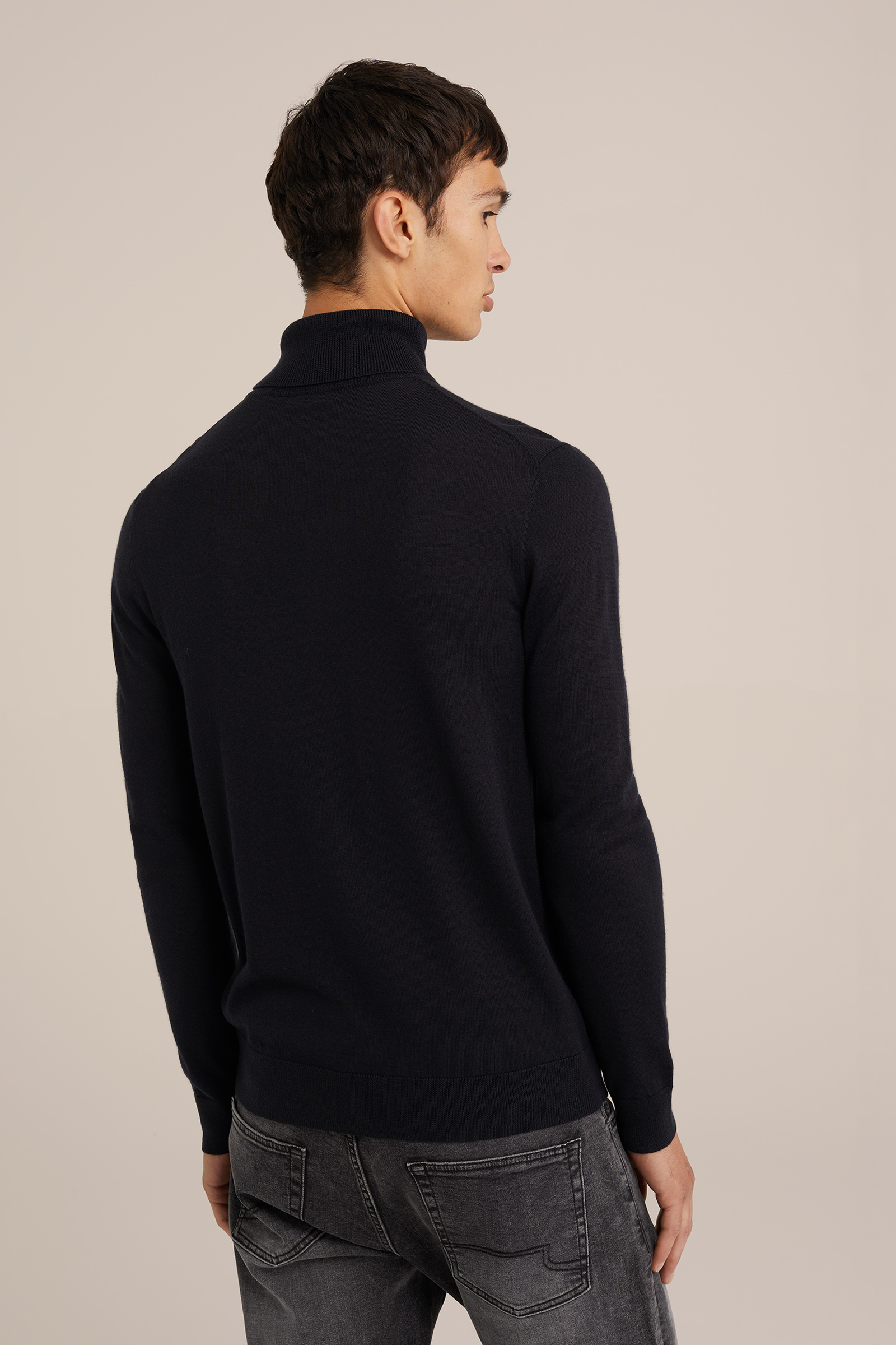 coltrui van merinowol WE Fashion Zwart