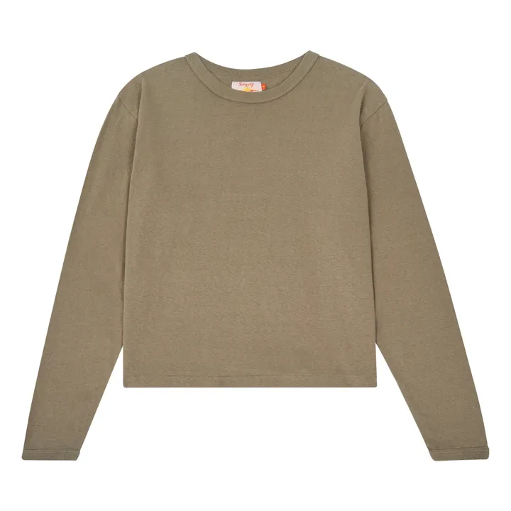 sunray T-shirt Hi'aka Manches Longues Coton Recyclé 260g | Vert kaki
