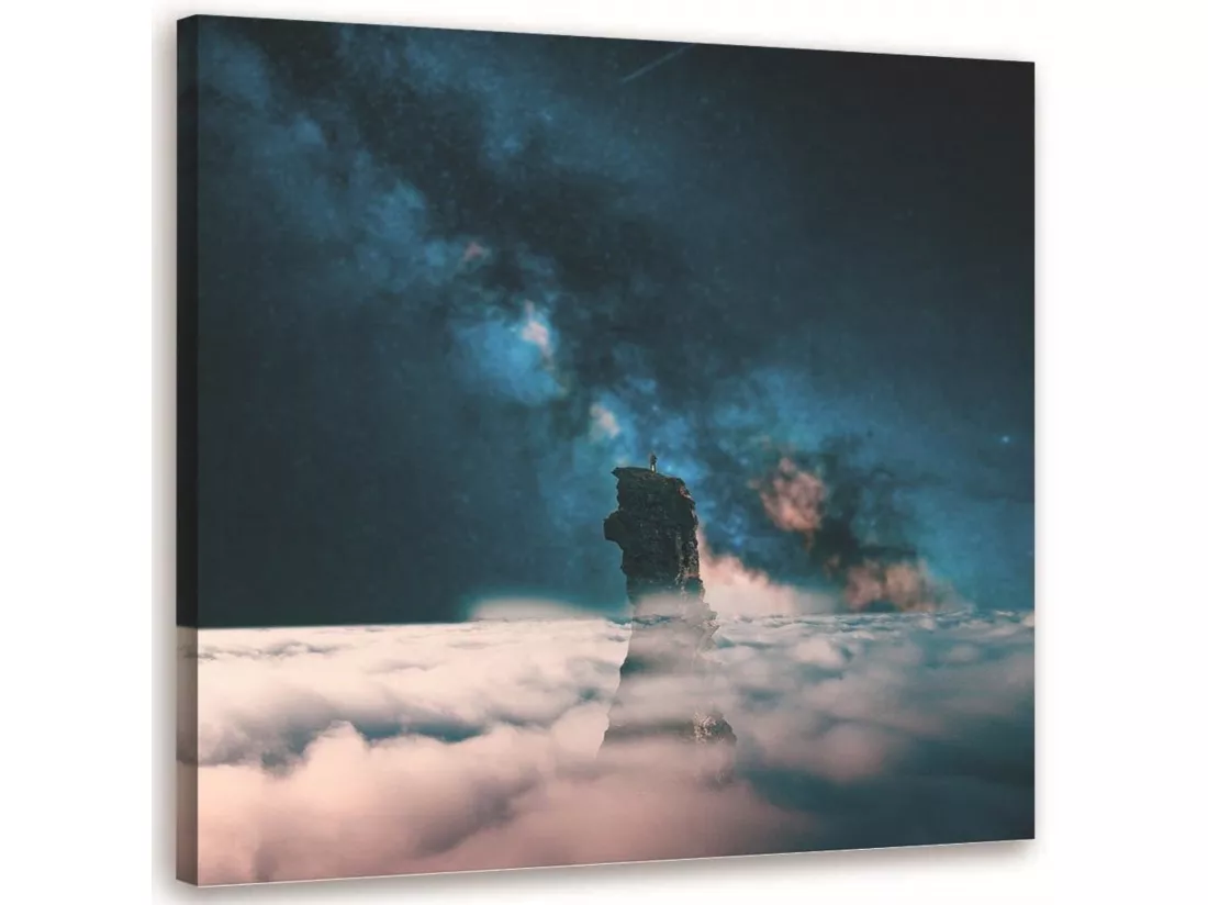 Tableau nuit dans les nuages - 60 x 60 cm
