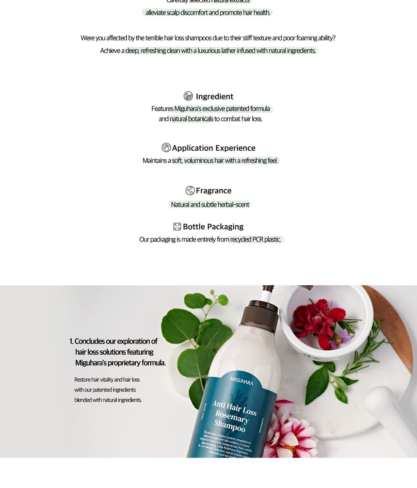 MIGUHARA - Anti-haaruitval rozemarijn shampoo