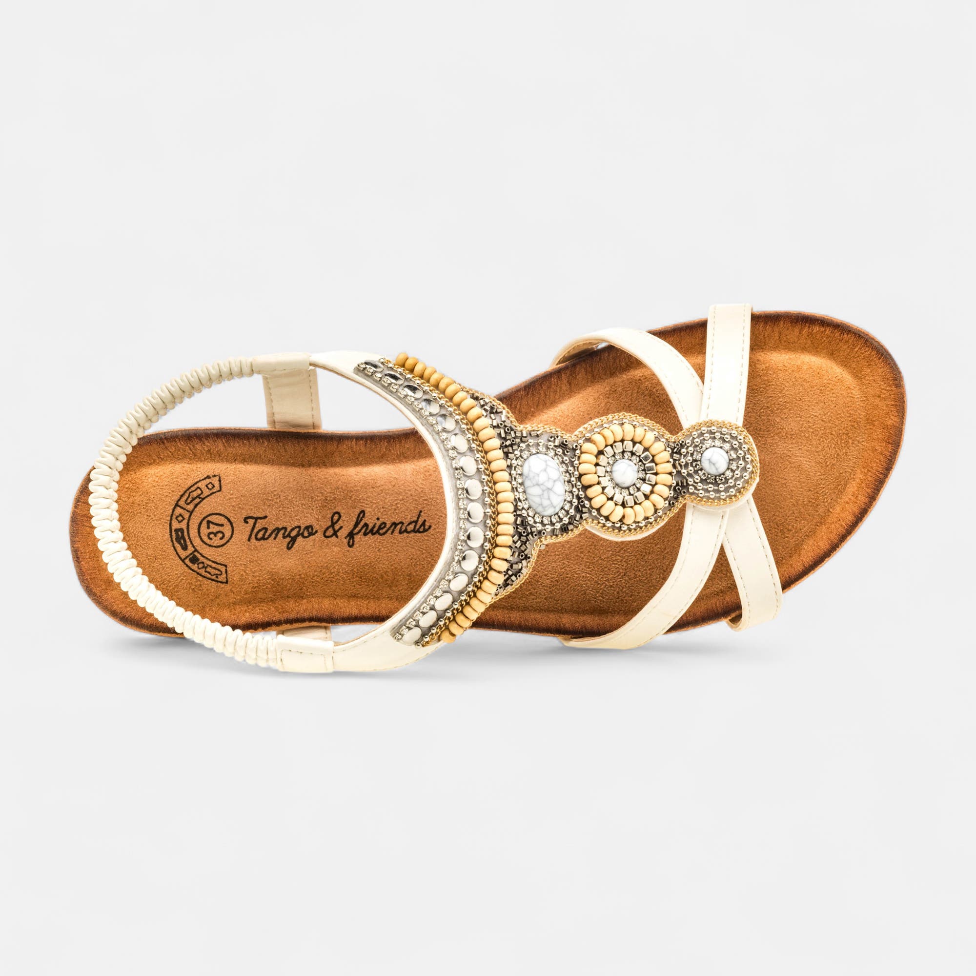 Nu-pieds à talon compensé Femme blanc