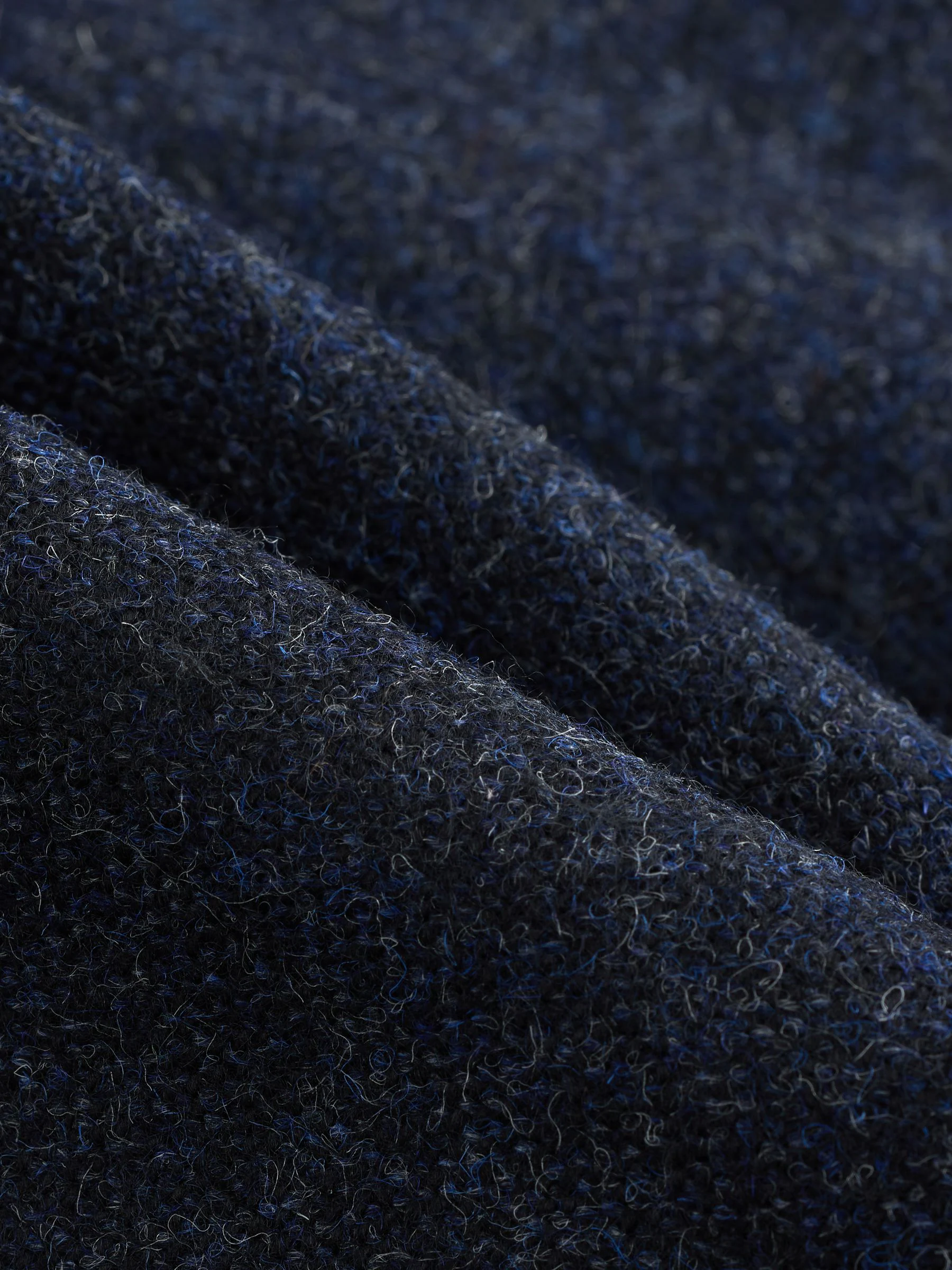 Donkerblauw - Tailored Fit Signature Abraham Moon 100% British Wool Donegal Suit Jacket