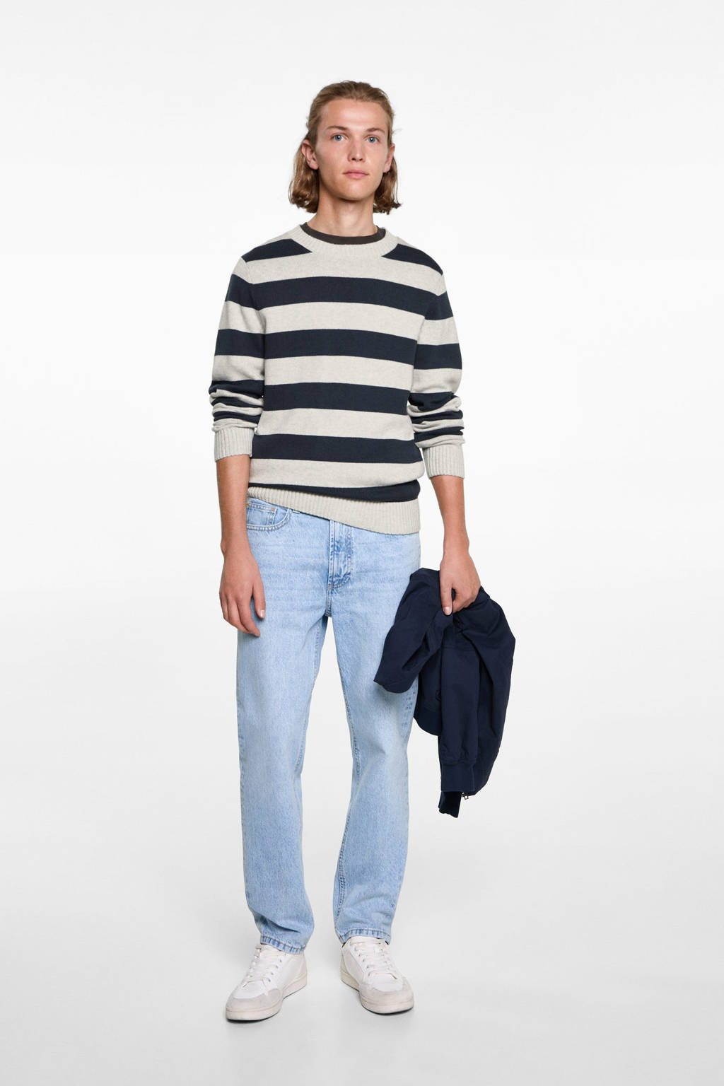 MANGO TEEN pullover marine fijn gebreid