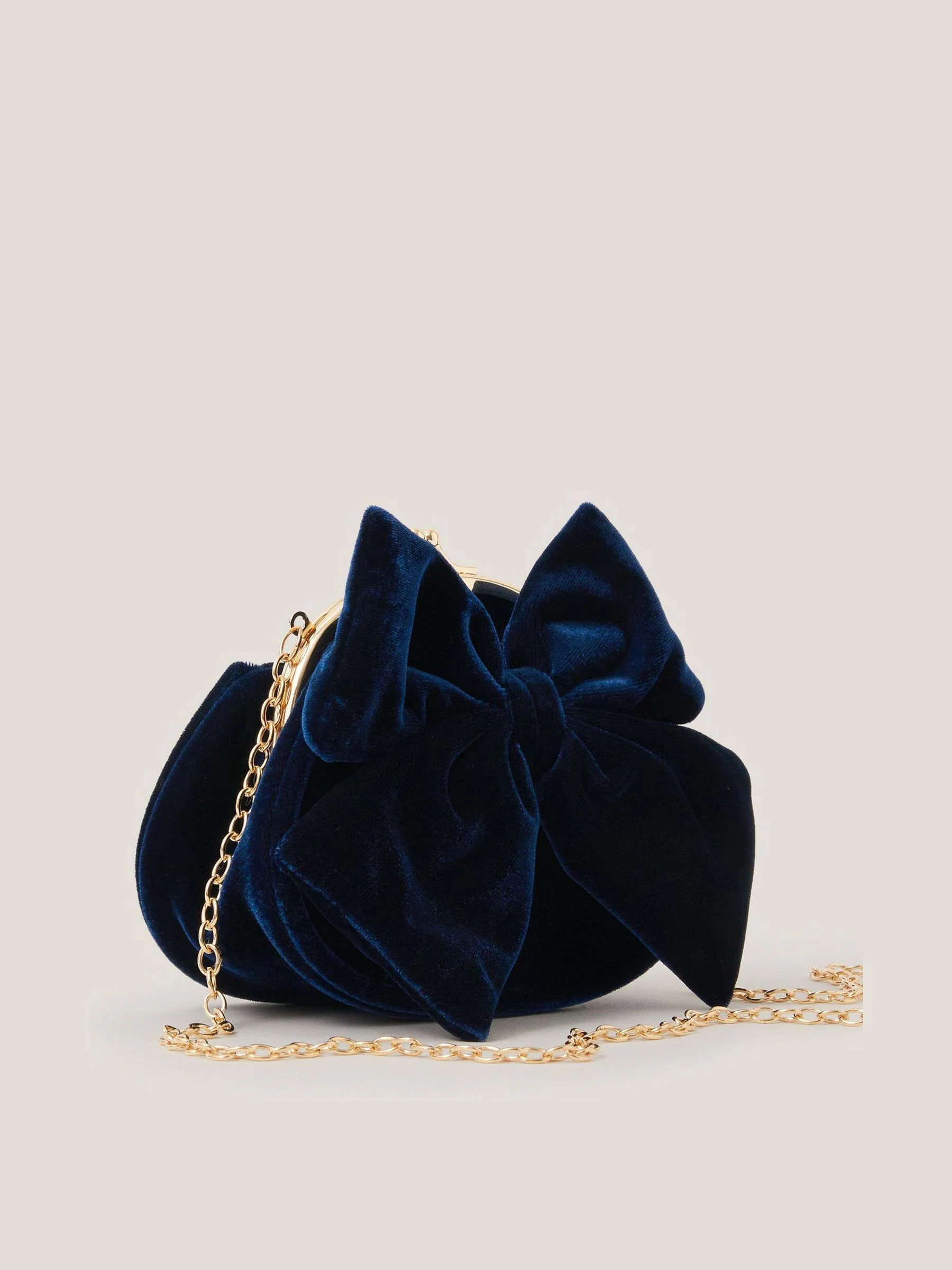 Monsoon Velvet Bow Clip Frame Bag