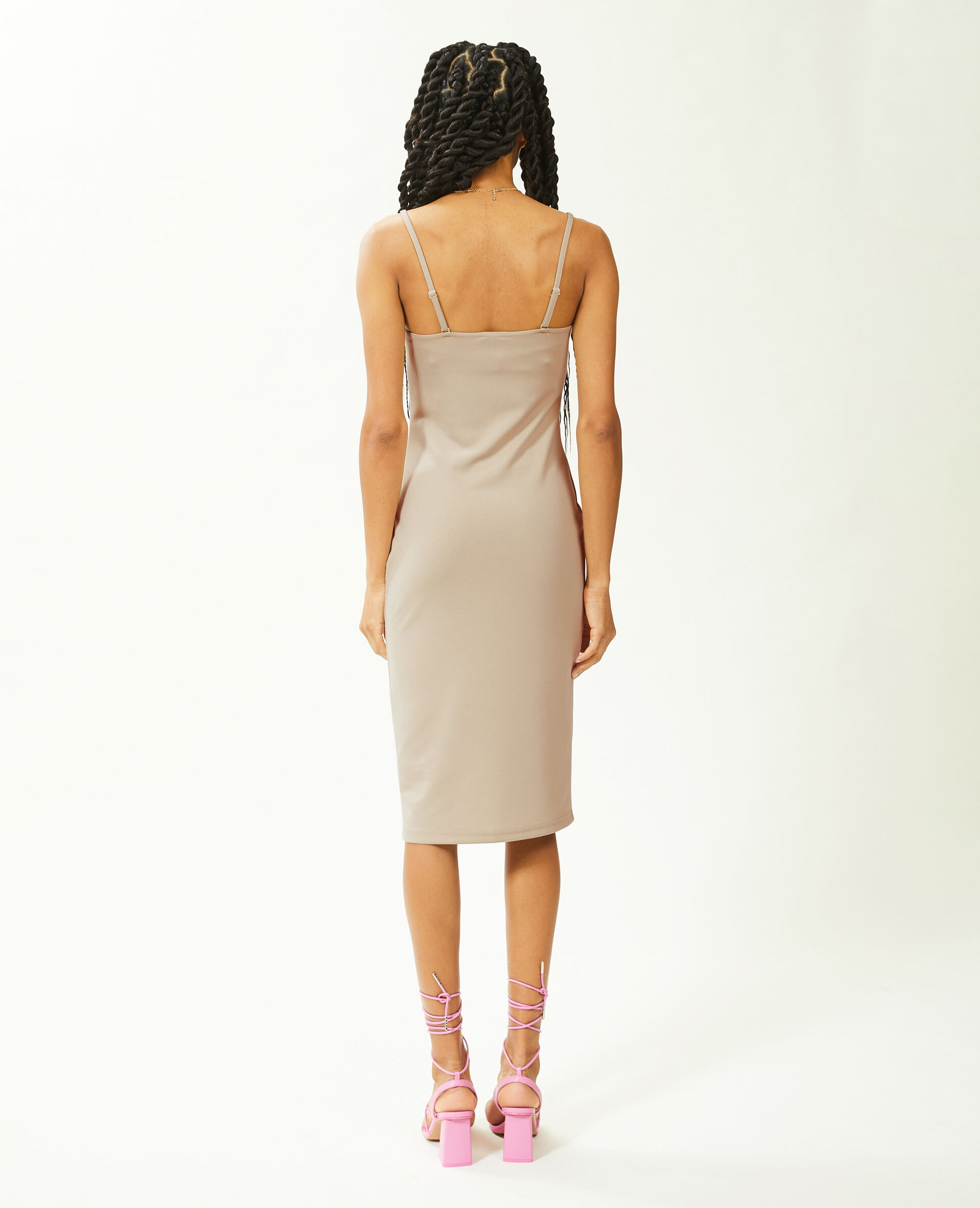 Robe tube en maille - Beige