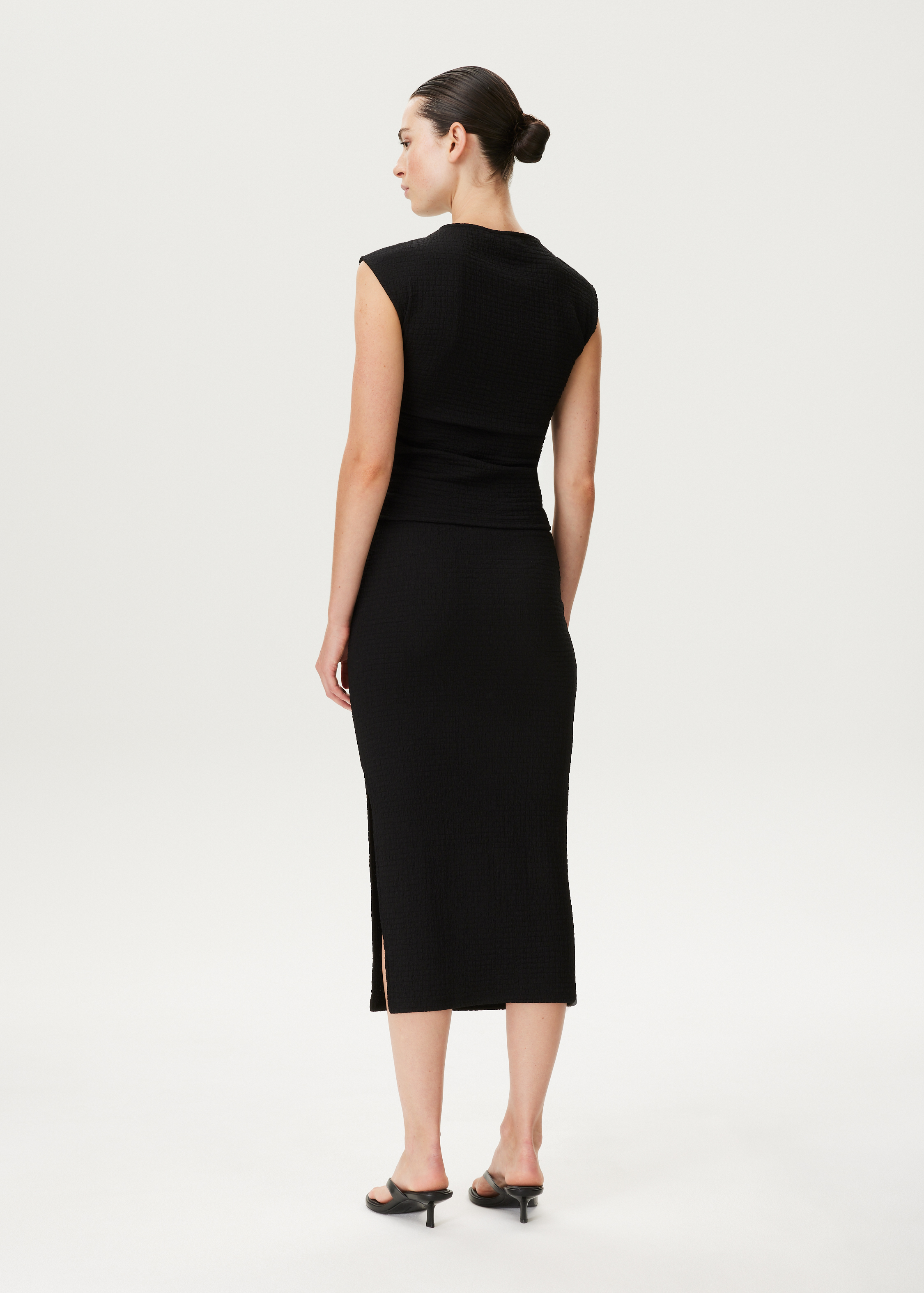 Midi rok met bubbelstructuur