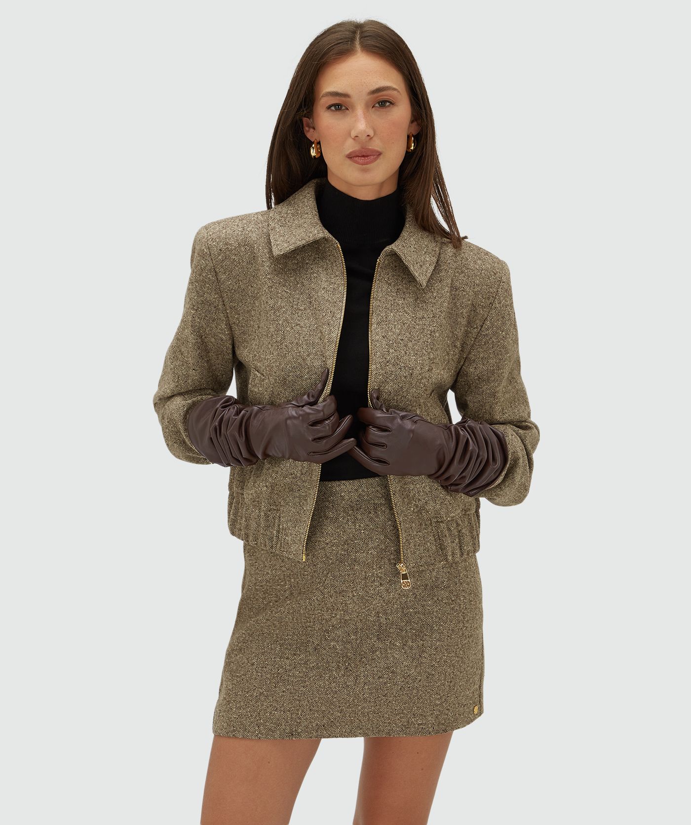 JV-PERLA oversized jacket - soft brown