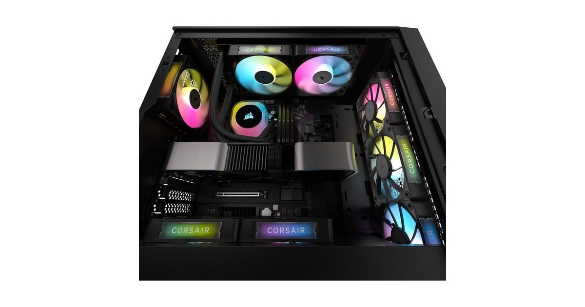 CorsairiCUE LINK RX120 RGB Starterskit case fans  (Zwart, 3 stuks, 120 x 120 x 25 mm, PWM)