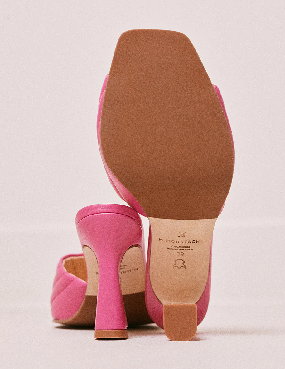 Mules Martha - Cuir fuchsia