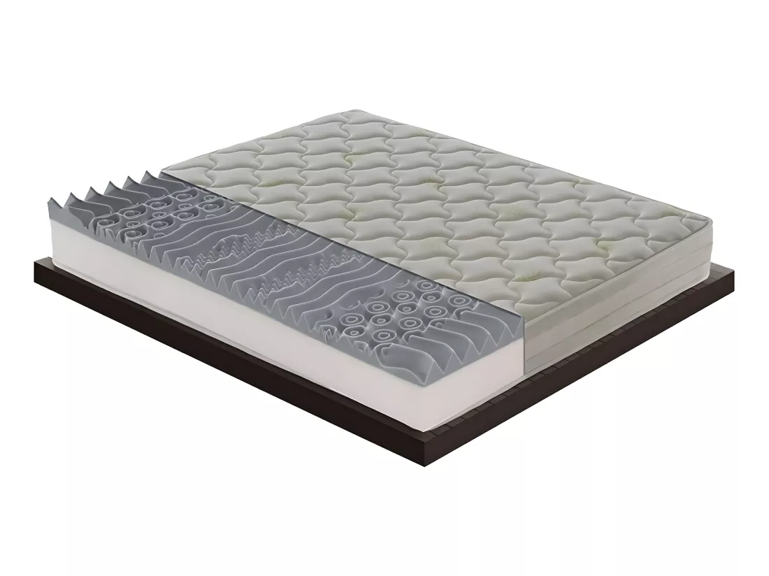 Matelas en Mousse Viscoélastique - 5 Cm De Mousse - 9 Zones De Confort - Hauteur 25 Cm 140x190 cm
