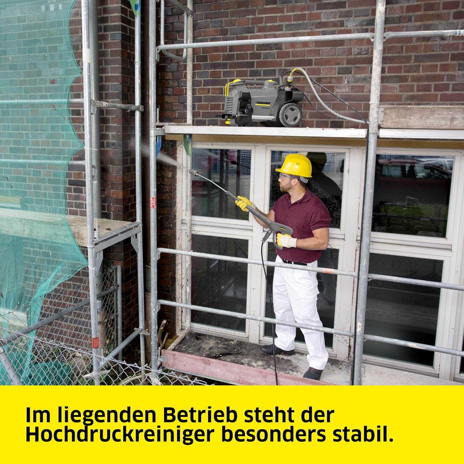 Kärcher Kaltwasser-Hochdruckreiniger HD 6/13 C Plus, Arbeitsdruck: 130 bar, Fördermenge: 590 l/h, Gewicht: 28,8 kg, Schlauch: 10 m, HD-Pistole, Strahlrohr, Dreckfräser