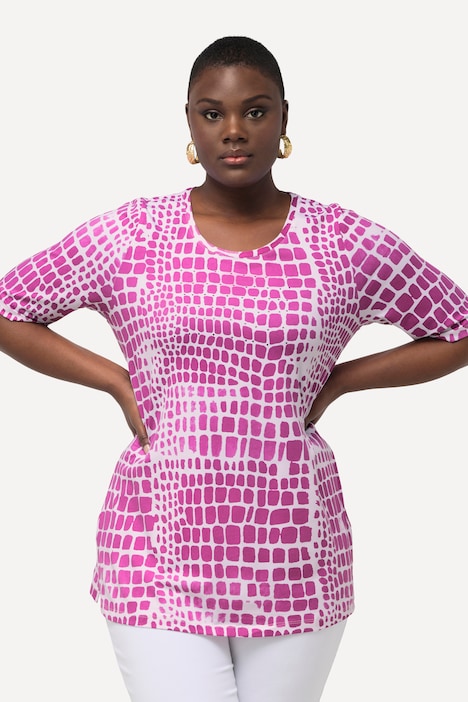 T-Shirt, Pima Cotton, Ziersteine, Rundhals, Halbarm