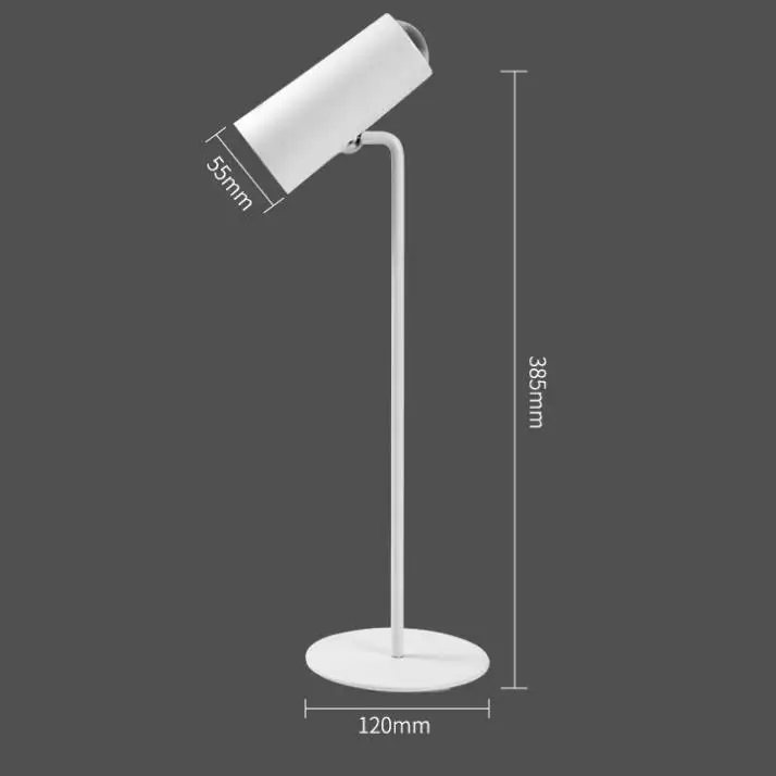 (38.5x12cm) LED Schreibtisch Lampe Sonnenuntergang Projektor Dimmbares USB Licht Biegbare Leselampe mit Touch Steuerung - Weiss