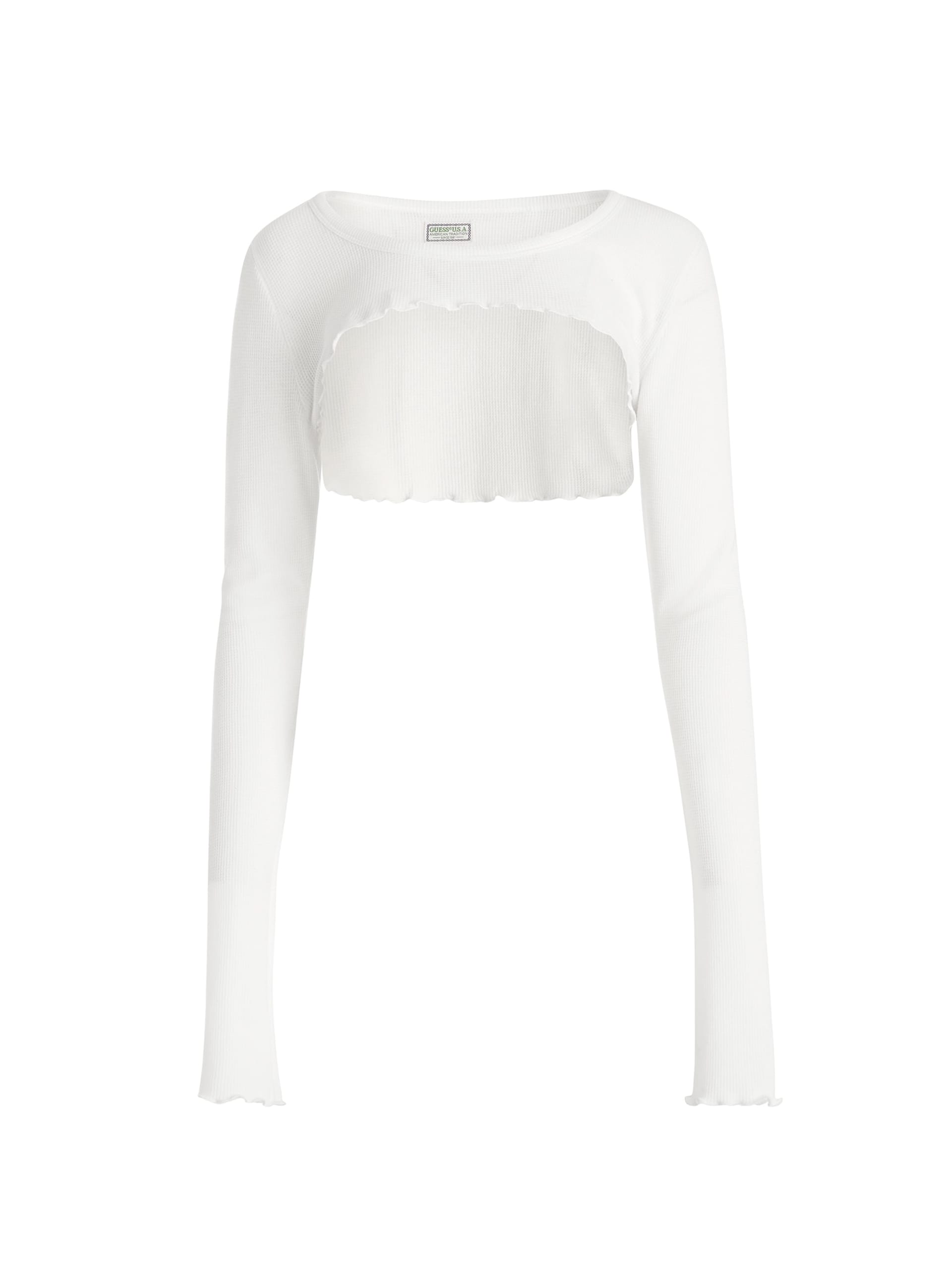 Top cropped de waffle envelhecido