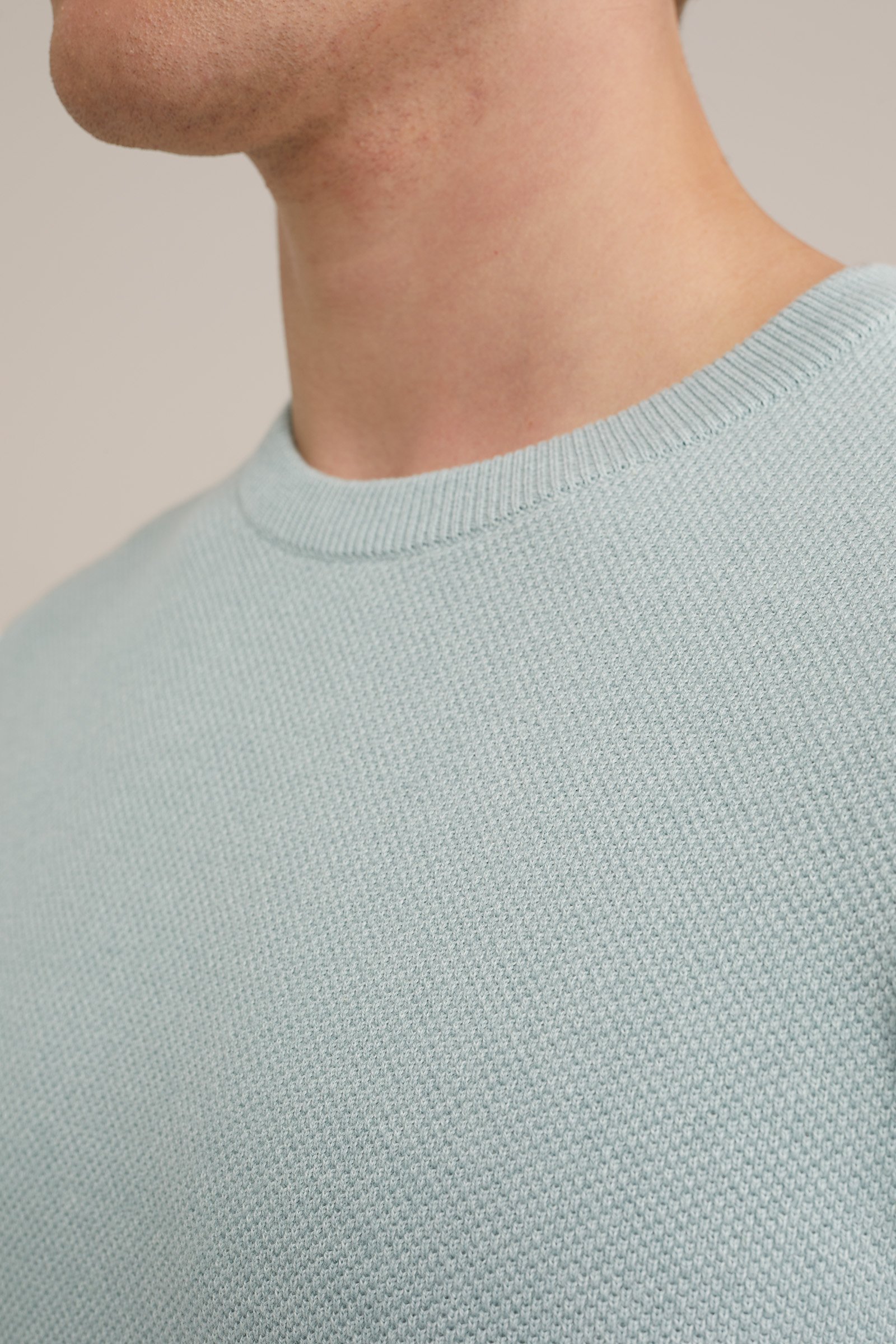 trui met structuur WE Fashion IJsblauw