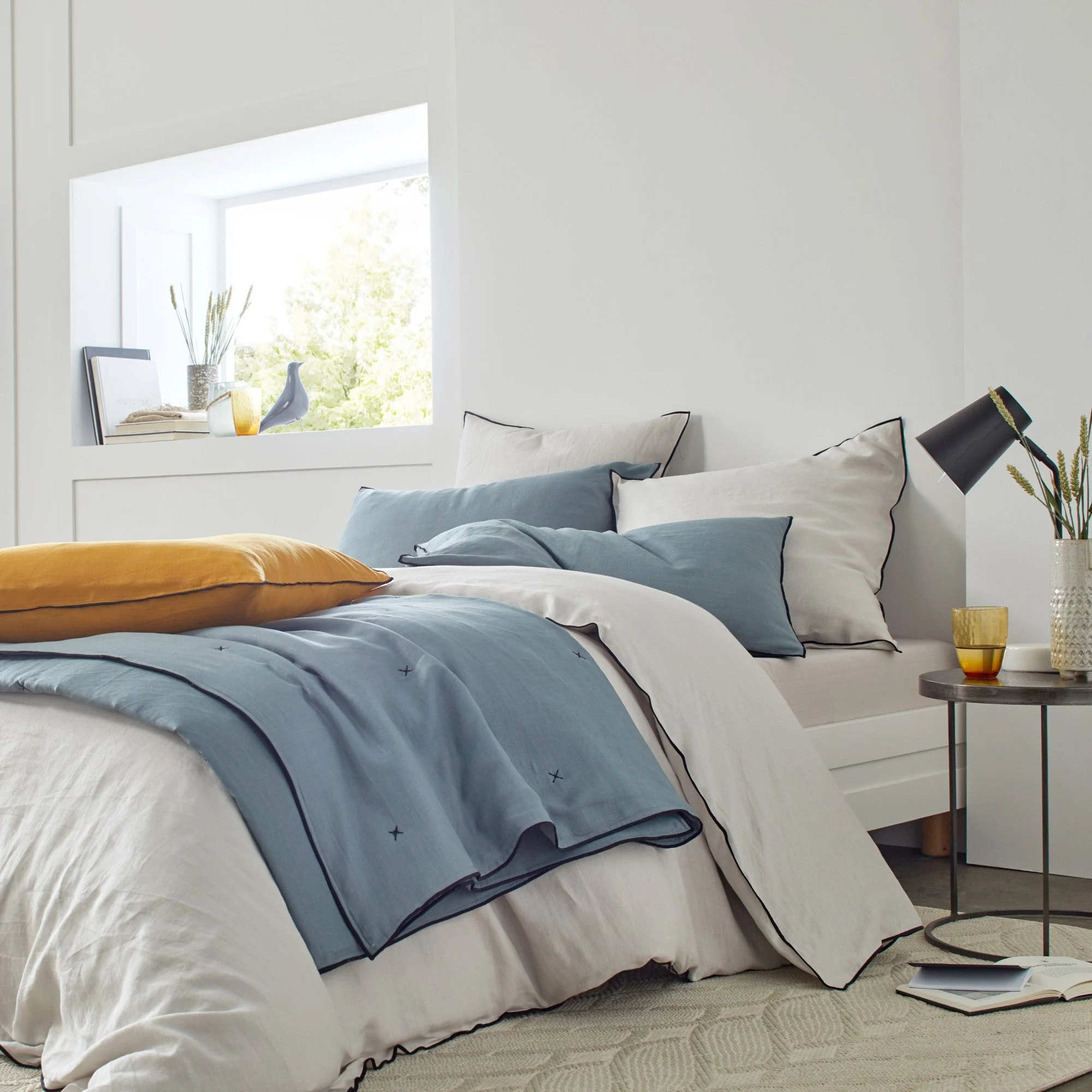CARLINA - Lot de 2 taies d'oreiller | Beige