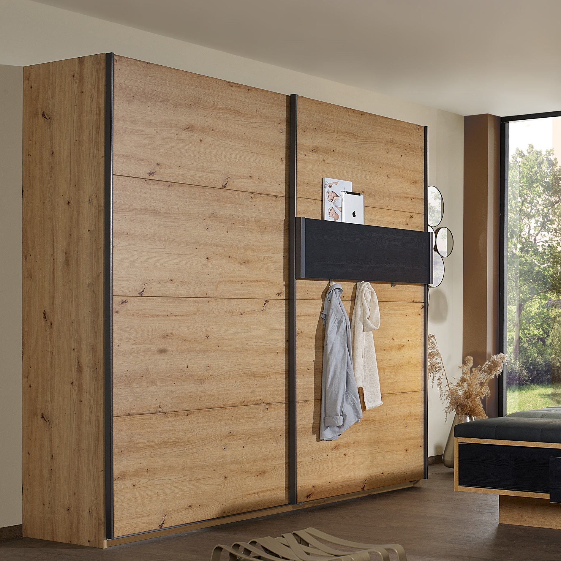 Schwebetürenschrank - Artisan Eiche - 2 Türen - 226 cm