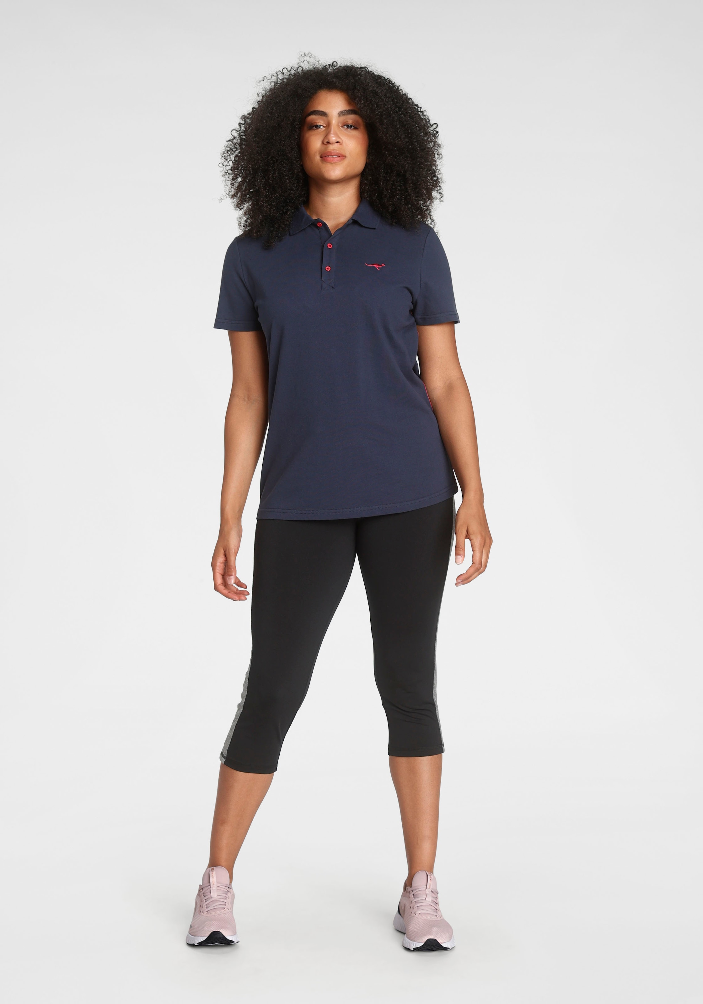 KangaROOS Poloshirt Kurzarm,  unifarben,  Polokragen,  aus Baumwolle, grosse Grössen