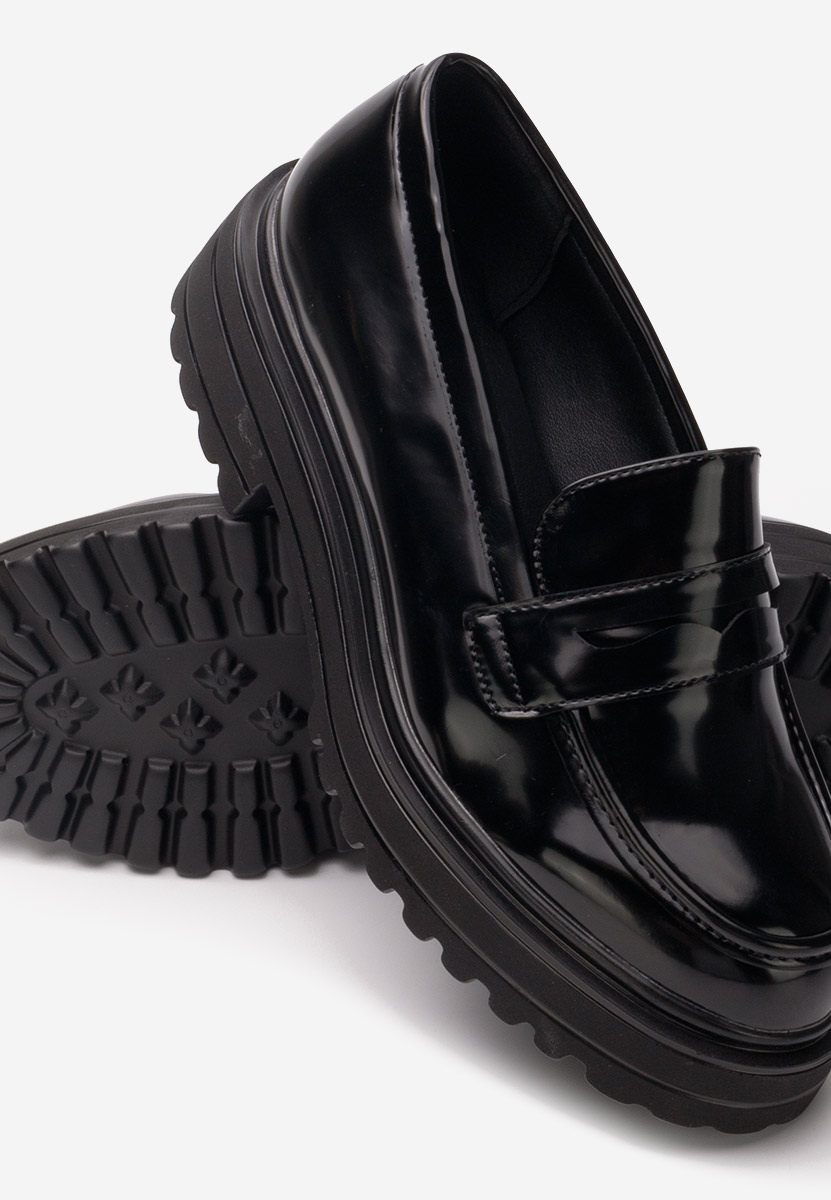 Mocassins à semelle épaisse noirs Annette V4