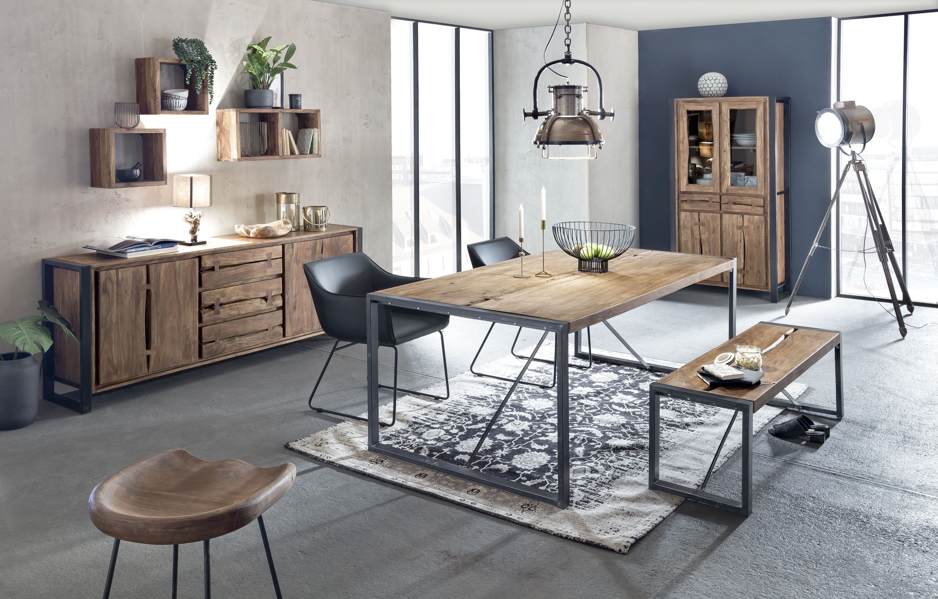 Sideboard Natural Edge Akazie Kommode Wohnzimmer Esszimmer Schubladen Schrank