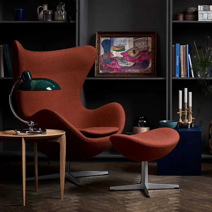 Fritz Hansen - Egg Fusshocker, braun-bronze / Grace Leder walnuss