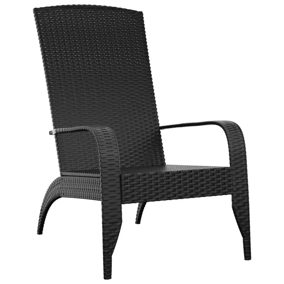 vidaXL - Tuinstoel Adirondack - Zwart - Poly rattan