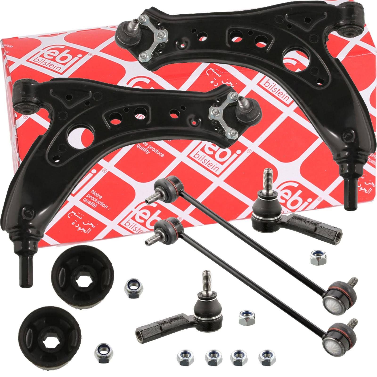 2x Febi Querlenker + Koppelstange + Spurstangenköpfe Für Vw Polo 9n Skoda Fabia Lenker