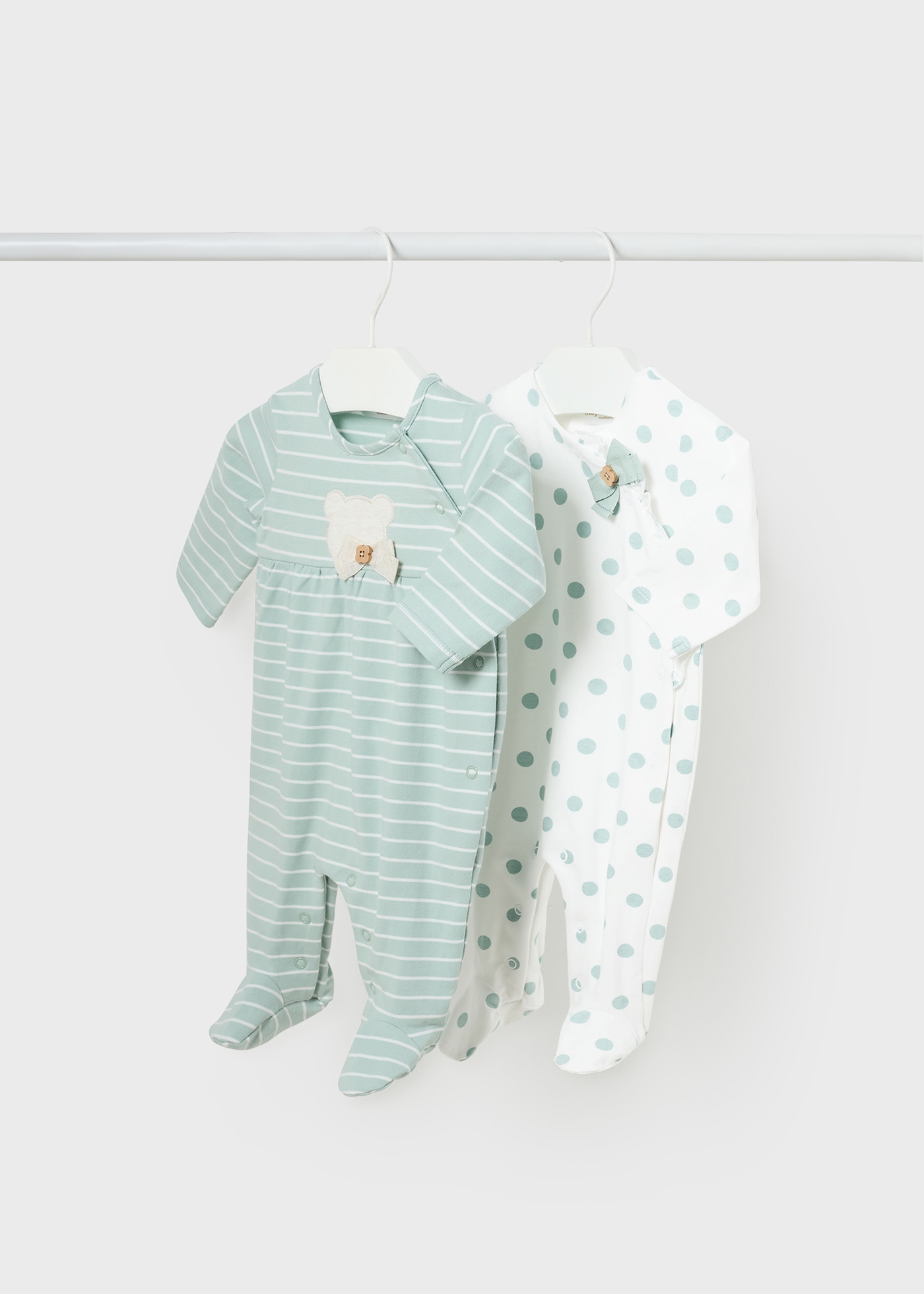 Conjunto de 2 macacões compridos Better Cotton para recém-nascidos, Nectar