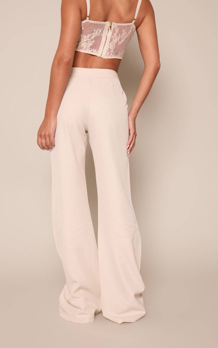 Crème Pantalon Taille Basse Tissé Co-ord Plt Label