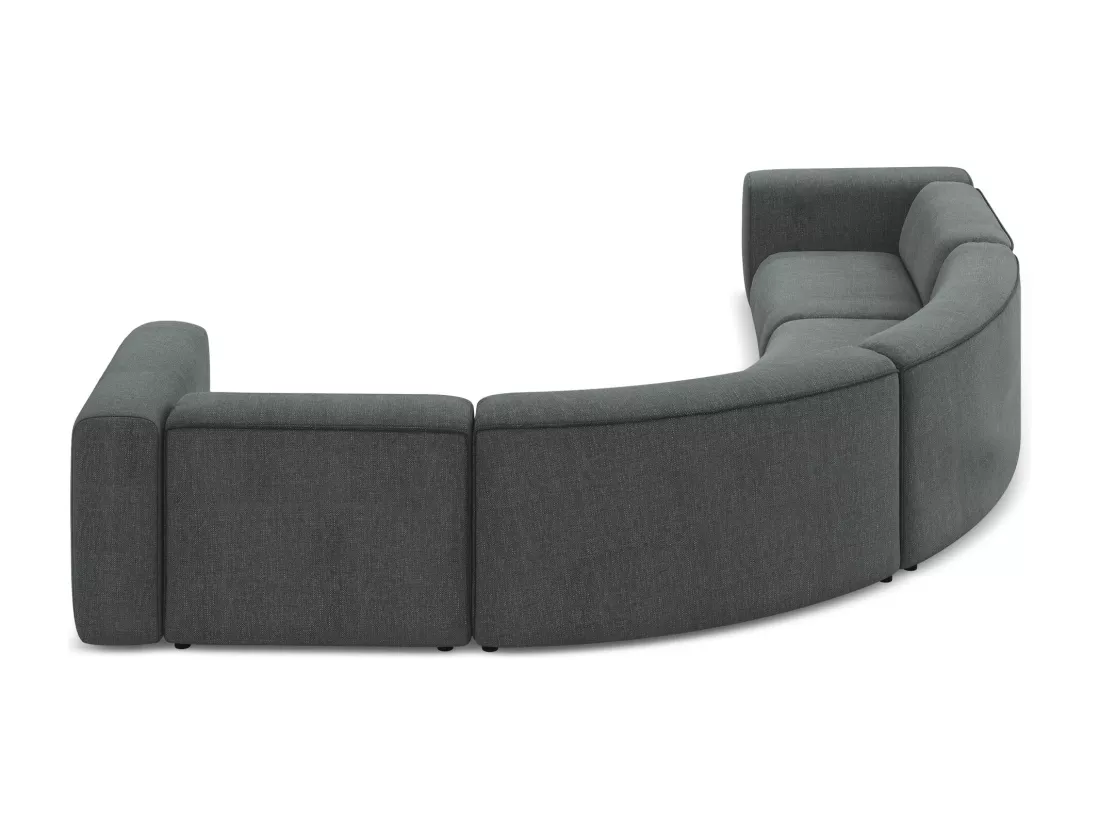 Canapé d'angle modulable en tissu chenille - graphite - EKAHI