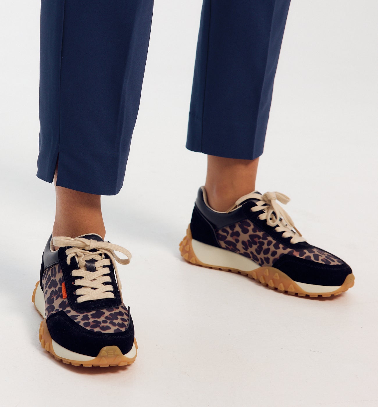 Pantalon cigarette uni Femme - Marine