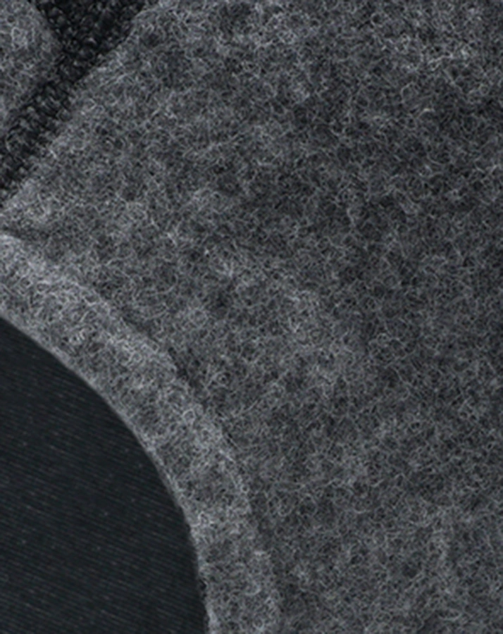 Wollfleece-Mütze WINTER mit Zipfel in mittelgrau/carbonschwarz