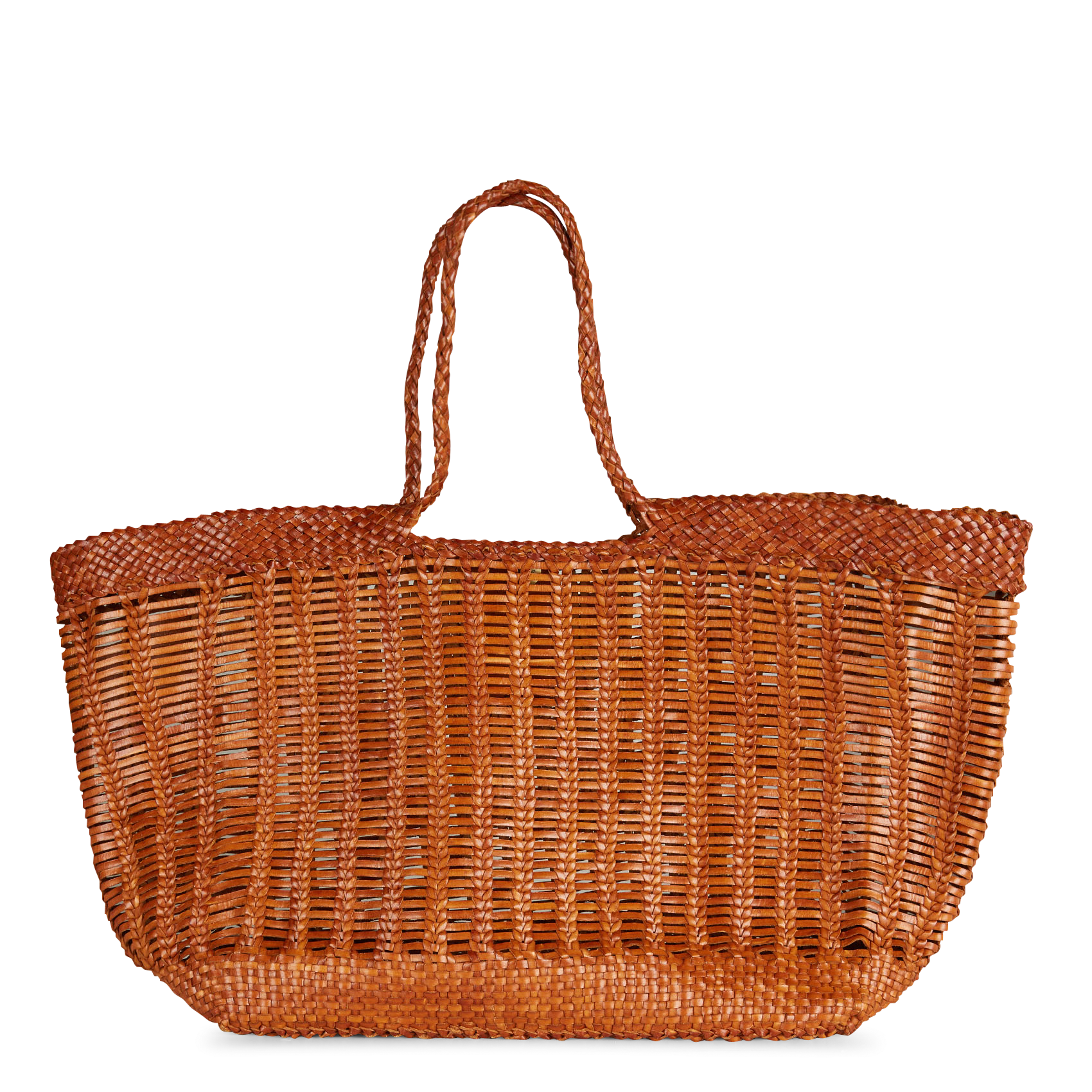 WINDOW SHOPPER - Panier tissé en cuir | Marron