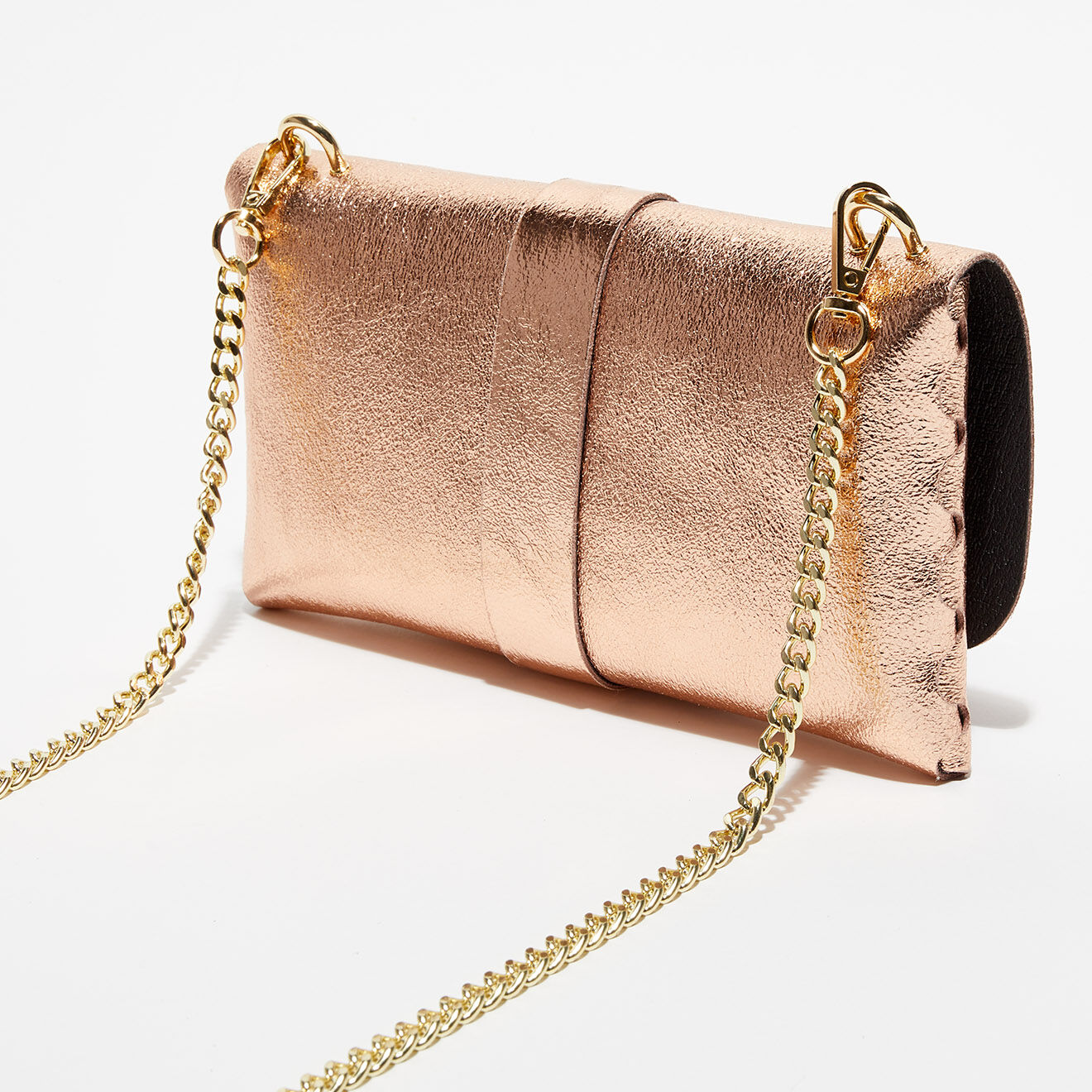 Christian Laurier Sac bandoulière en Cuir Ivy rose métallique - 23x12x11 cm