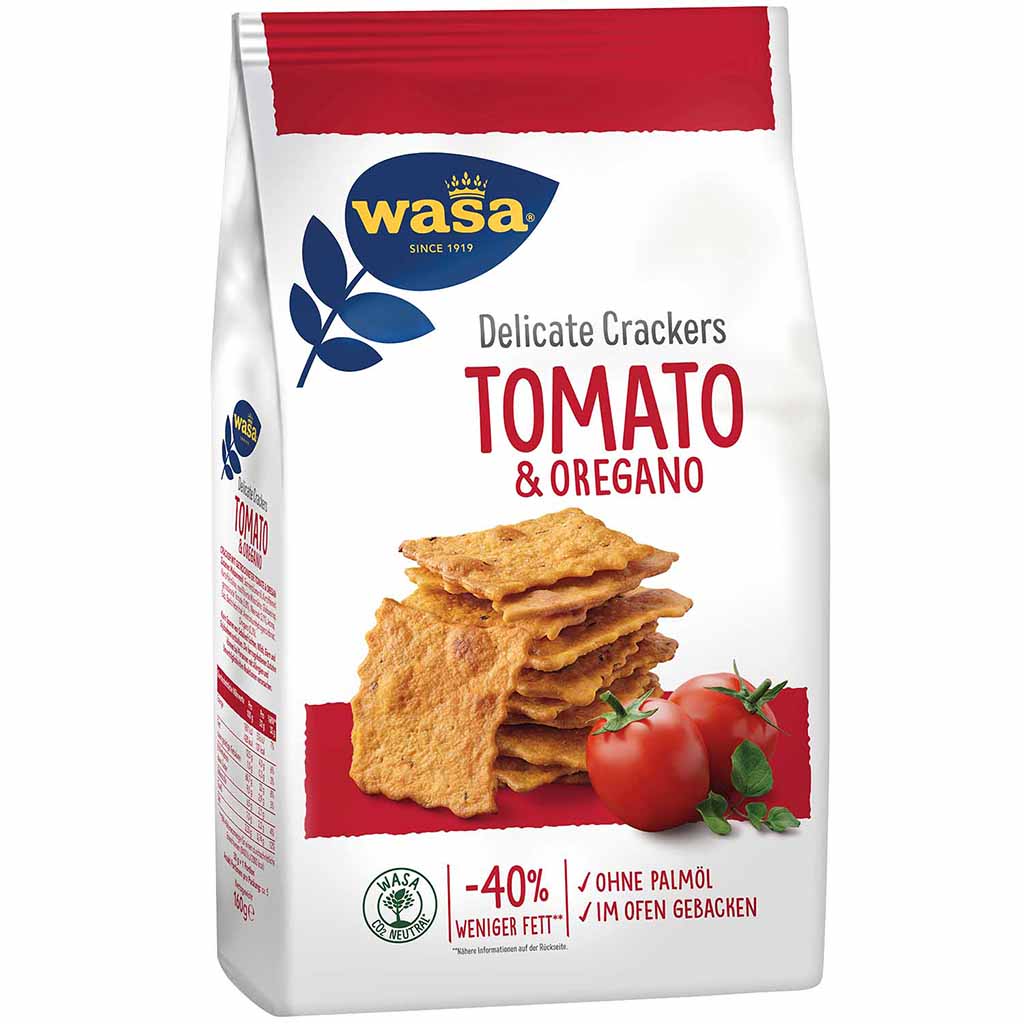 Wasa Delicate Crackers Tomato & Oregano 160g MHD:4.6.25