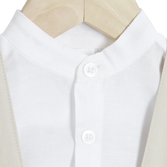 Cérémonie Ensemble chemise salopette   Beige        de               P'tit bisou