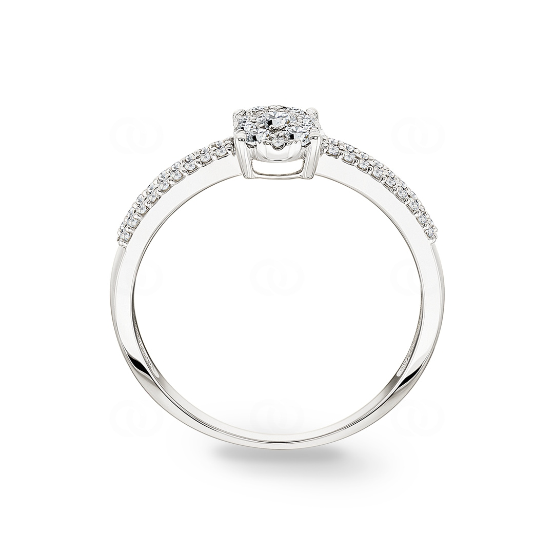 Verlobungsring 750/18 K Weissgold mit Diamanten 0.28 ct H/si