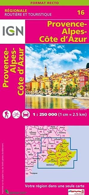 IGN - NR16 PROVENCE ALPES COTE D'AZUR 1 250 000