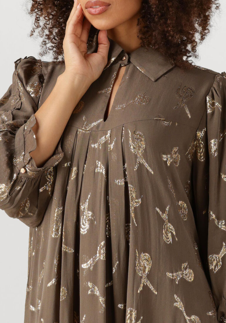 taupe bruuns bazaar mini jurk bbtammi dress