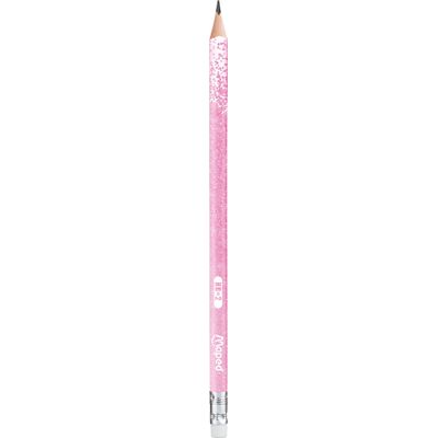 Maped Black'Peps Glitter - Crayon à papier - HB - embout gomme - disponible dans différentes couleurs