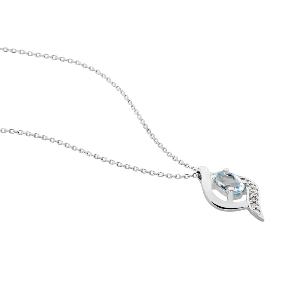 Collier Lydia Or Blanc Topaze Oxyde Oxyde