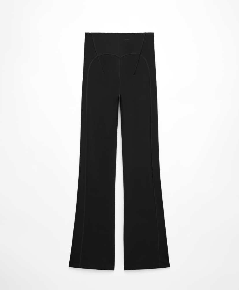 Calça flare de compressão com cintura alta