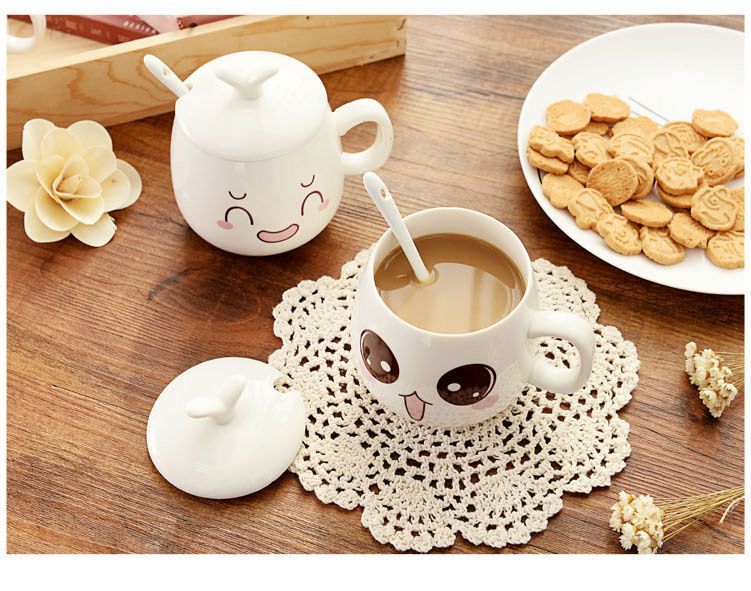 Baburu - Emoji Beker / Deksel / Lepel (Set of Individueel Stuk)