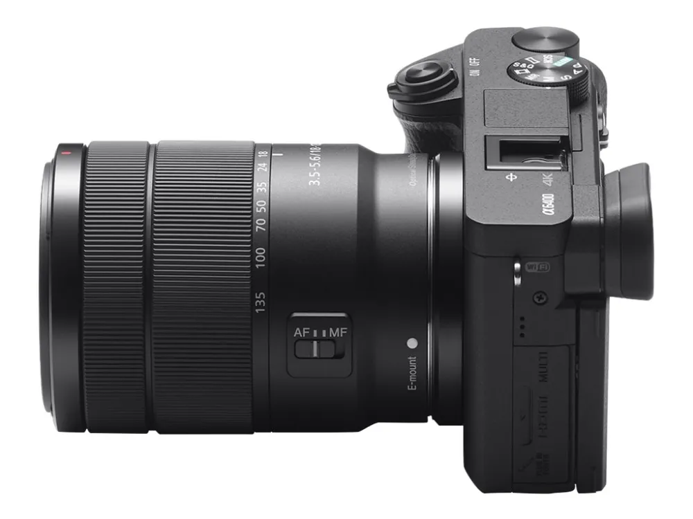 Sony a6400 ILCE-6400M - Digitalkamera - spejlløst - 24.2 MP - APS-C - 4K / 30 fps - 7.5x optisk zoom E 18-135 mm OSS-objektiv - Wi-Fi, NFC, Bluetooth - sort
