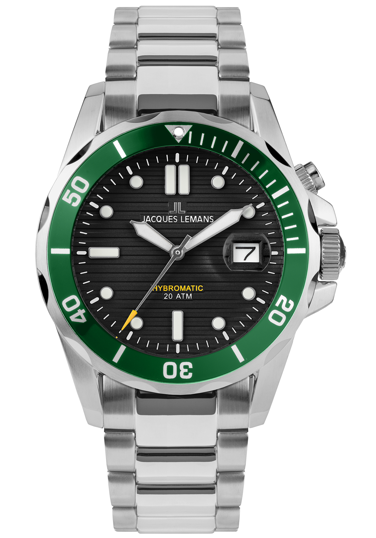 Jacques Lemans Herrenuhr Diver Hybromatic Lupenglas 1-2170K