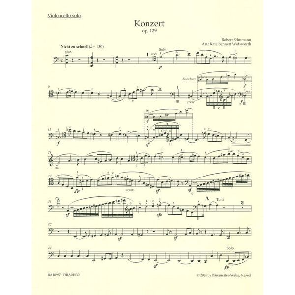 Bärenreiter Schumann Concerto a-moll