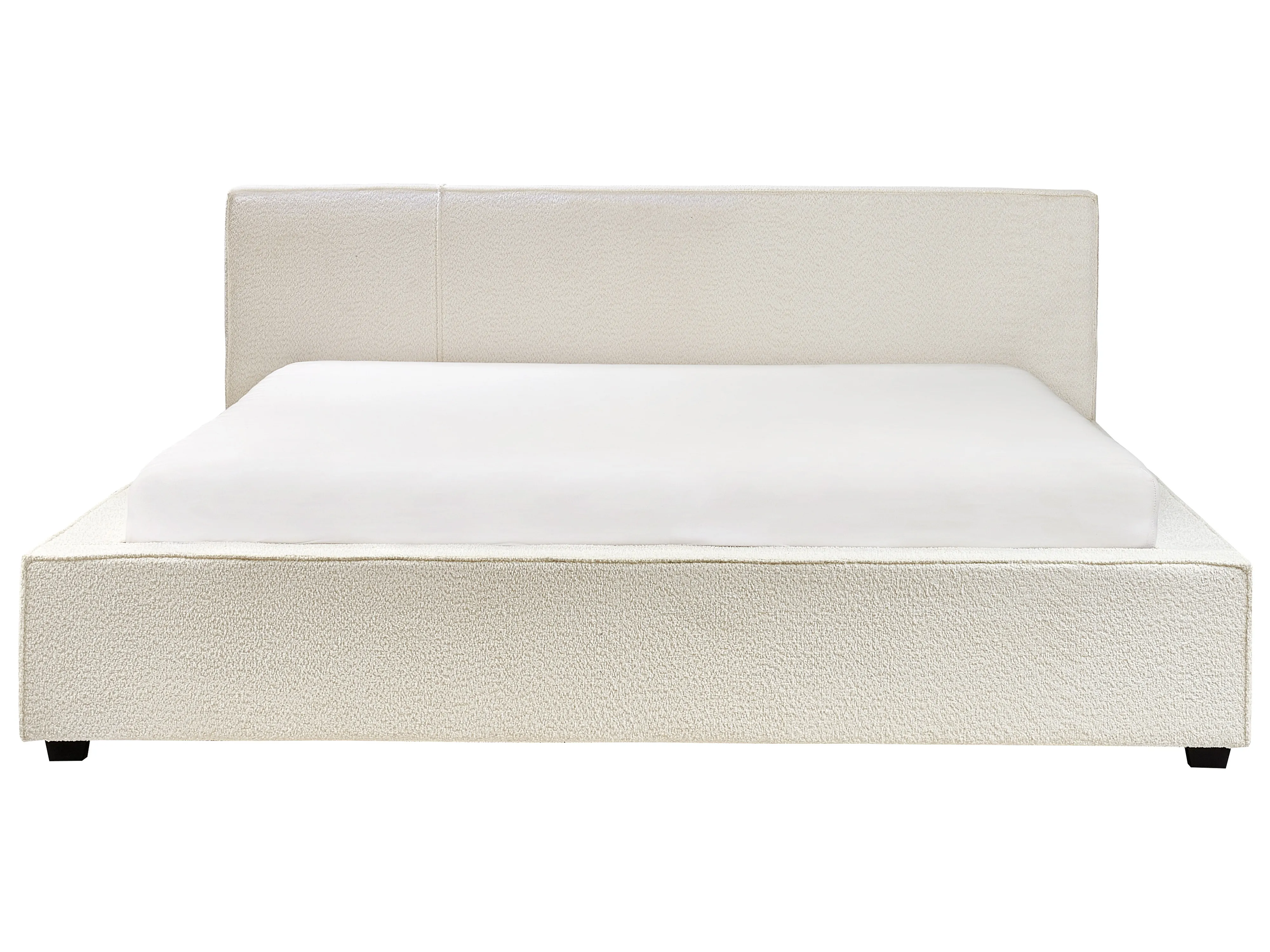 Bed Bouclé MIRANDE 180 x 200 cm Gebroken wit
